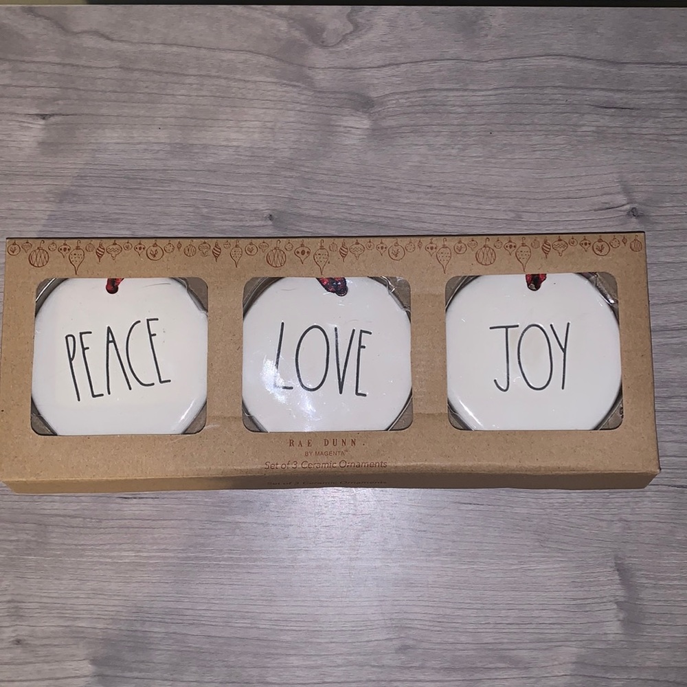 NIB- Set of 3: Rae Dunn Holiday Disc Style Ornaments